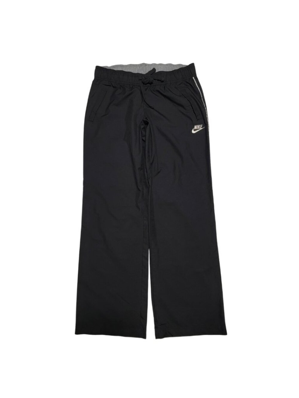Vintage Y2K Women’s Nike Black Wide Straight Leg Track Pants (Size M) (EUC)